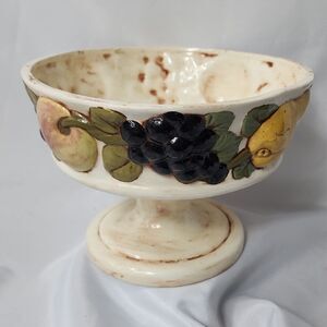 Vintage Cream Fruit Motif Bowl